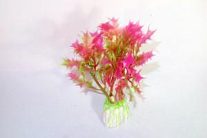 D&eacute;coration aquarium plante artificielle rose - verte 10 cm