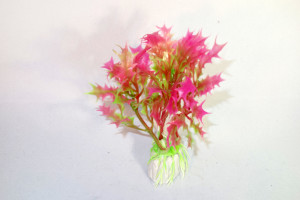 Kunstpflanze grün - pink 10 cm Aquarium Dekoration