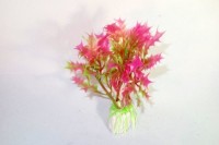 Artificial plant green - pink 10 cm aquarium decoration