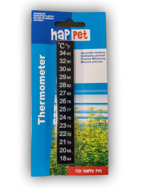 Thermomètre adhésif pour aquariums de Happet 18 - 34°C