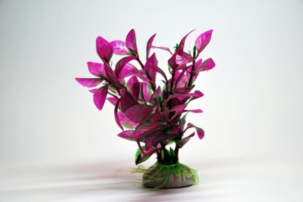 Kunstpflanze 20 cm Aquarium Deko Violett